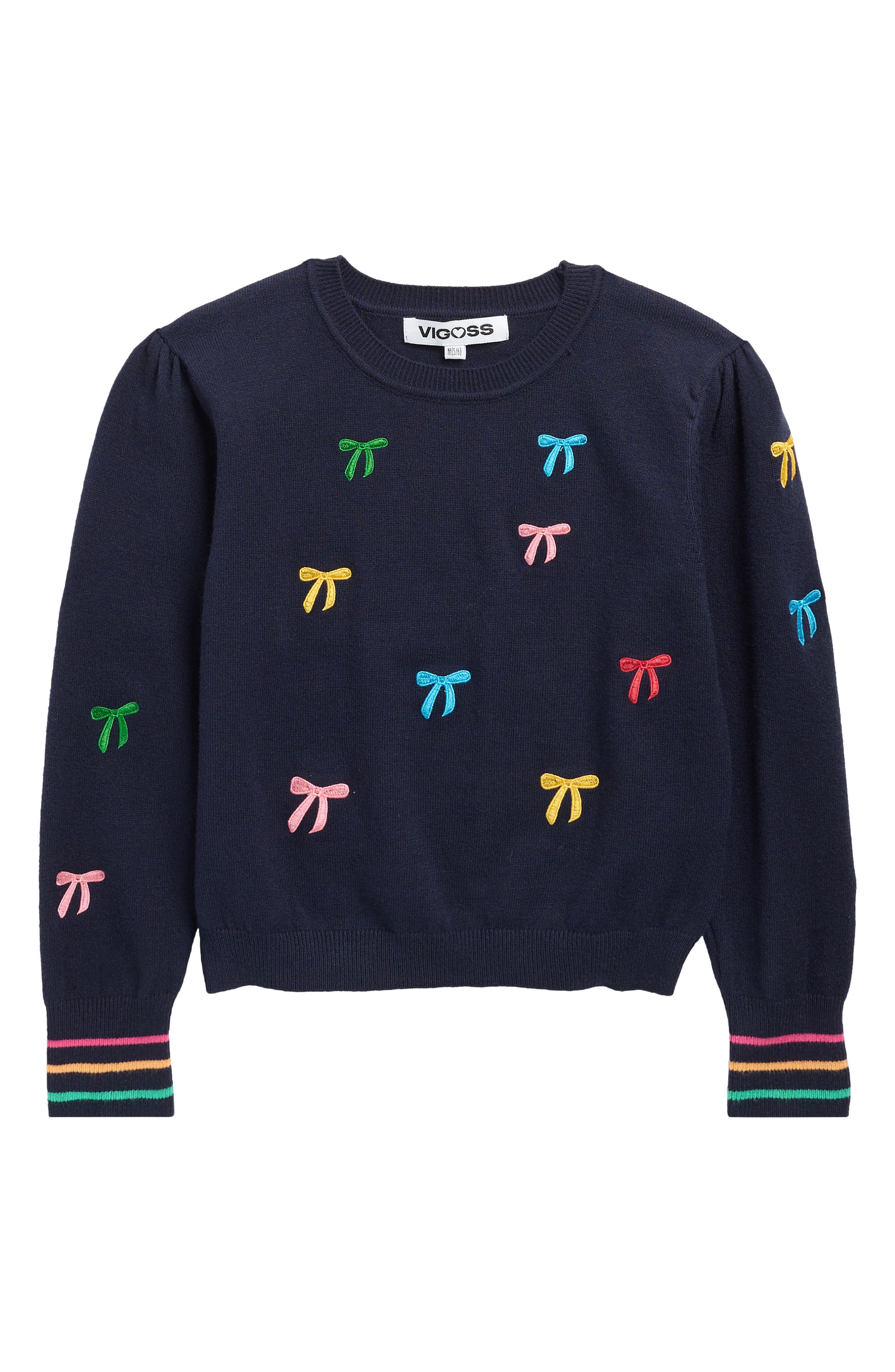 Vigoss Kids' Embroidered Bow Sweater