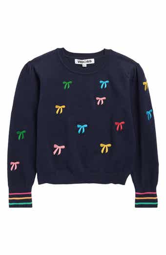 Vigoss Kids' Embroidered Bow Sweater