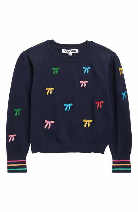 Vigoss Kids' Embroidered Bow Sweater