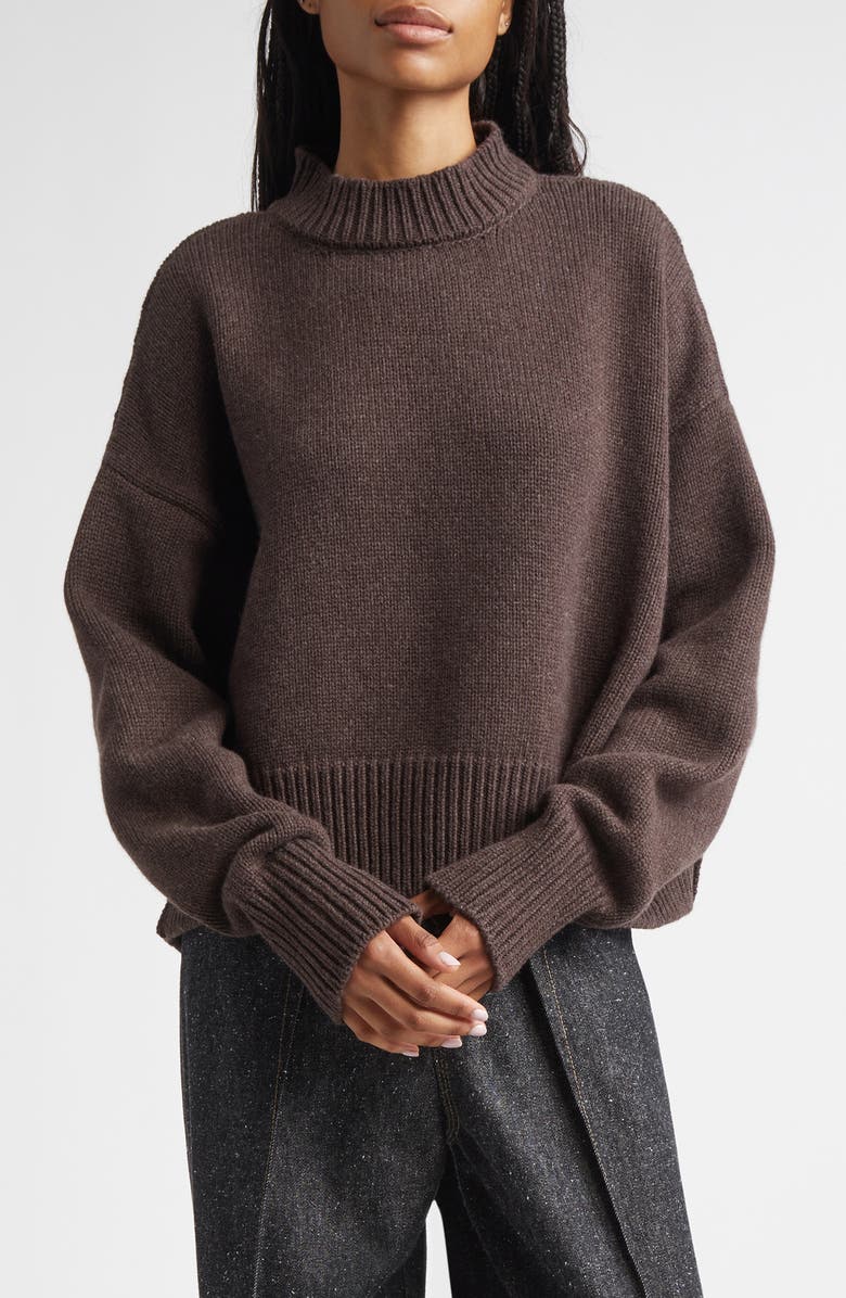 NACKIYÈ Avalanche Merino Wool & Cashmere Sweater, Main, color, Maroon Borsalino