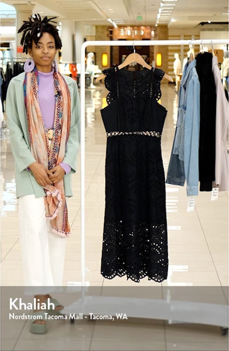 Paisley Eyelet Cotton Midi Dress, sales video thumbnail