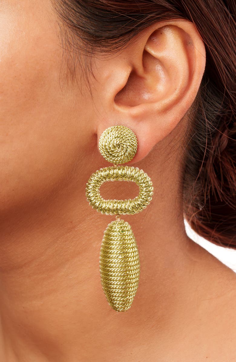 Deepa Gurnani Fontana Drop Earrings, Alternate, color, Green