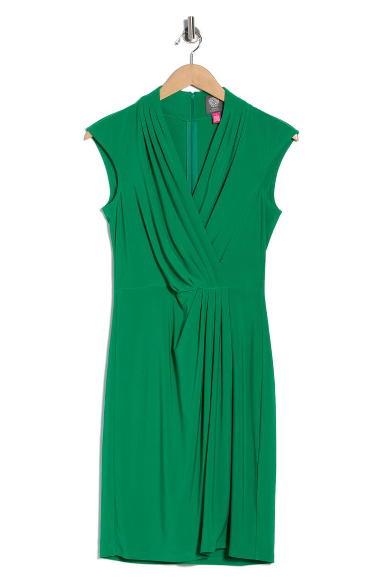 Vince Camuto Cap Sleeve Faux Wrap Dress, Alternate, color, Green