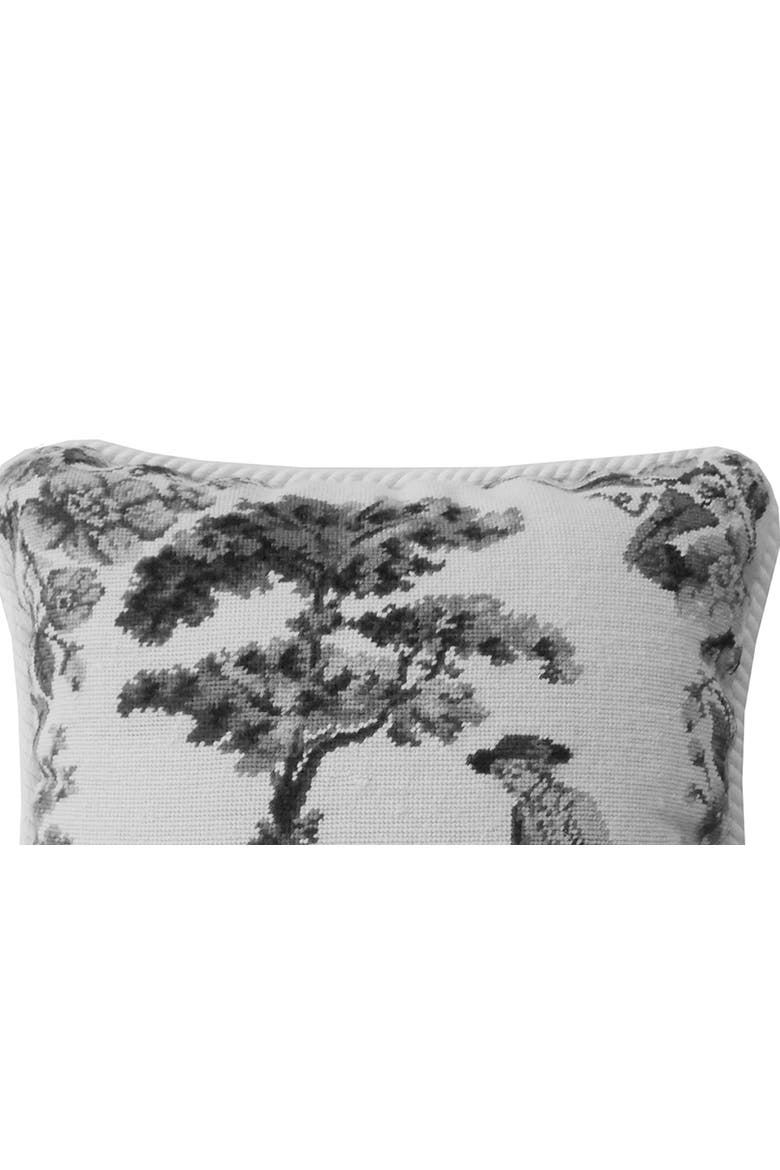 Colonial Williamsburg Black Toile Needlepoint Accent Throw Pillow, Alternate, color, black