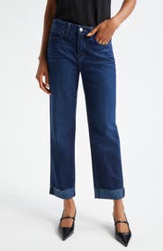 L'AGENCE Maribel High Waist Cuff Straight Leg Jeans