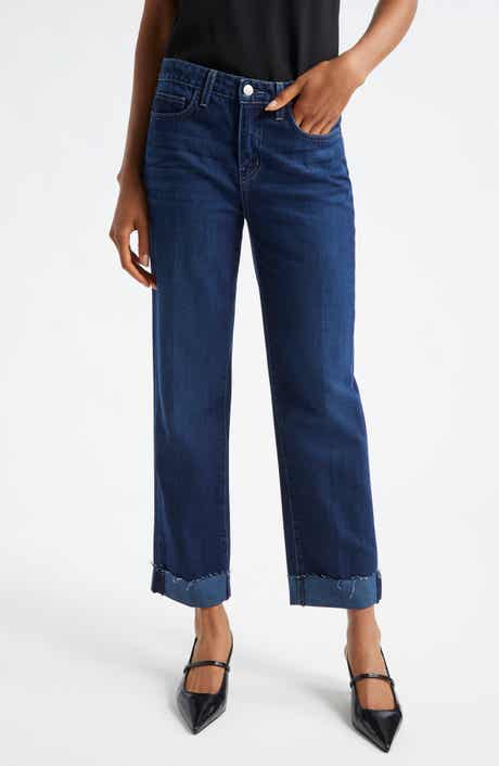 L'AGENCE Maribel High Waist Cuff Straight Leg Jeans