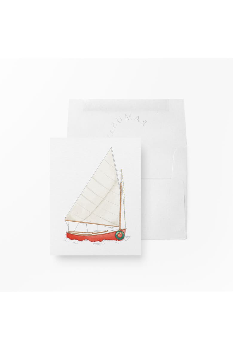 Holiday Winter Greeting Cards "Holiday Sailboat", Main, color, Multi-Pack