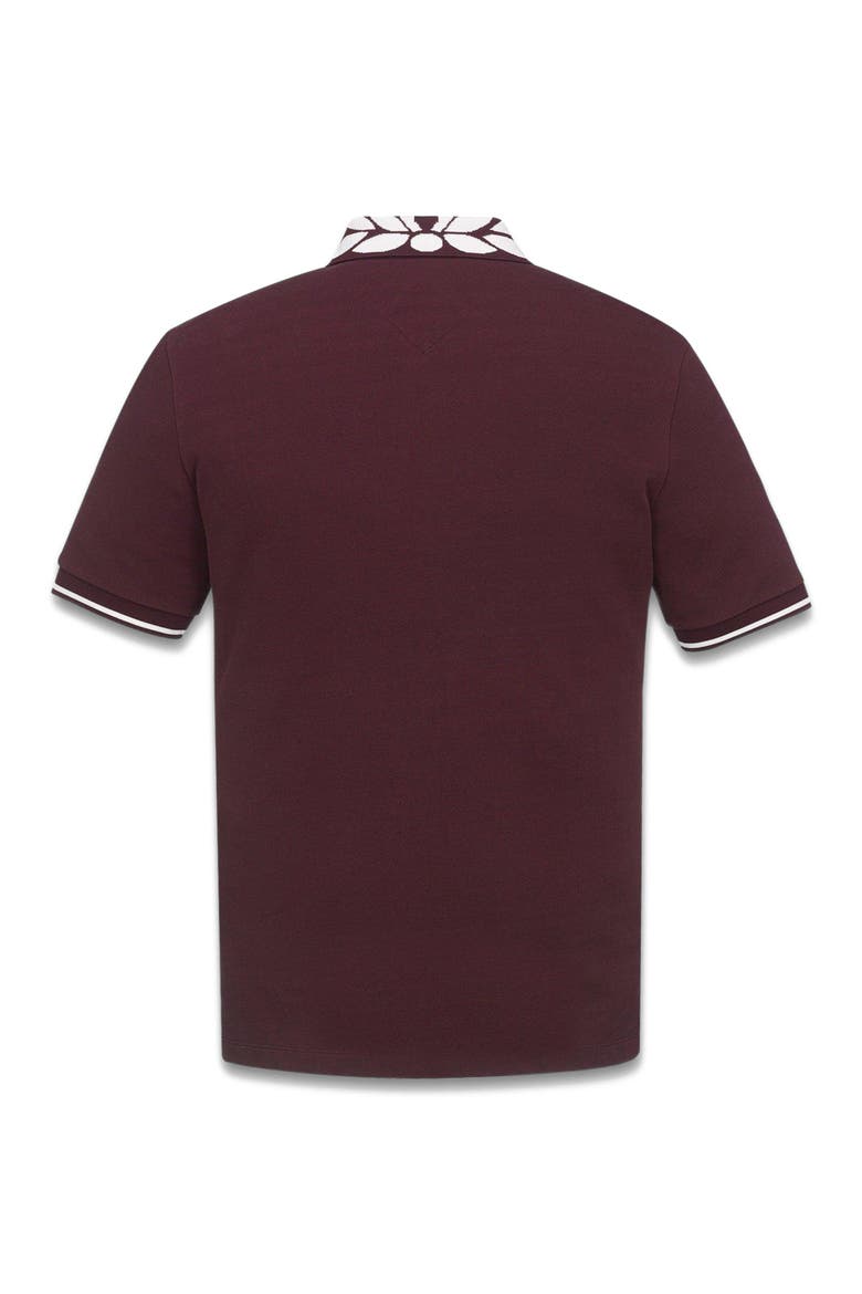Laurel Logo Piqué Polo in Organic Cotton, Alternate, color, Winetasting