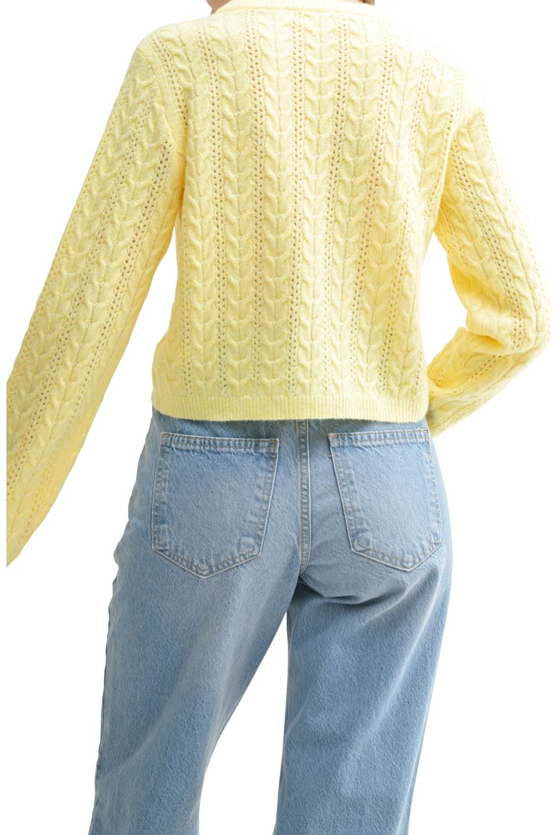 Cable Cardigan, Alternate, color, BUTTER YELLOW