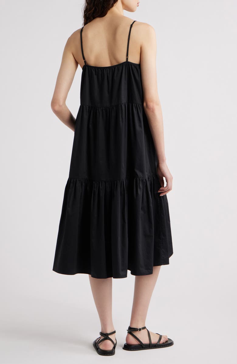 Solid & Striped The Addison Tiered Cotton Sundress, Alternate, color, Noir