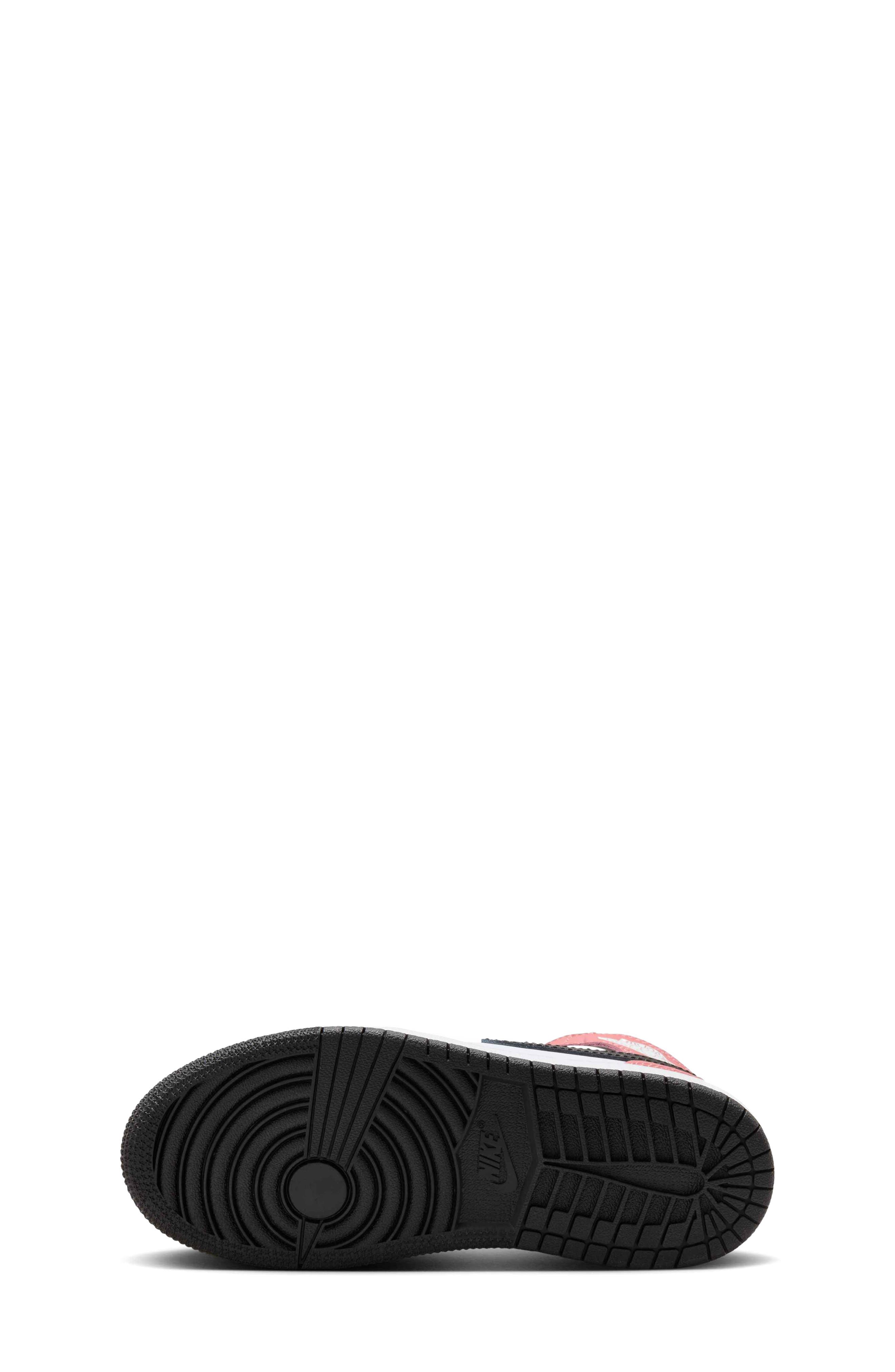 Nike Kids' Air Jordan 1 Mid Sneaker, Alternate, color, 100 White/Rust Pink/Black