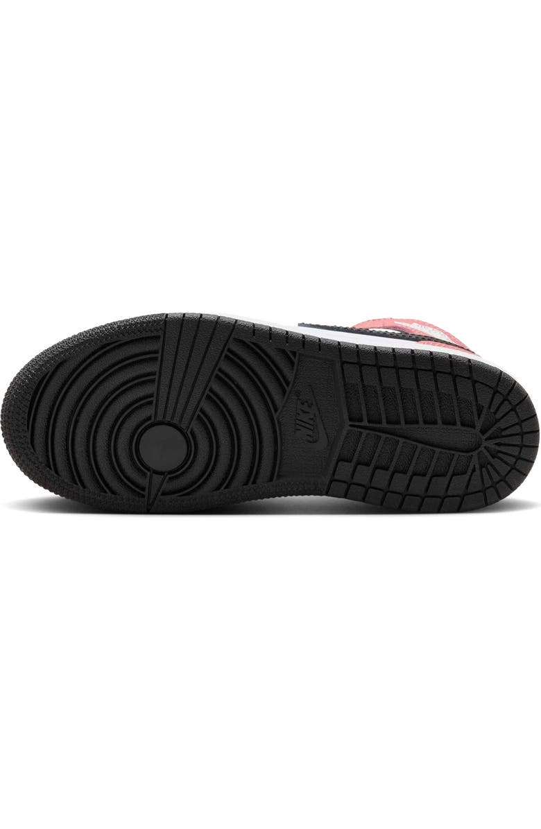 Nike Kids' Air Jordan 1 Mid Sneaker, Alternate, color, White/ Rust Pink/ Black