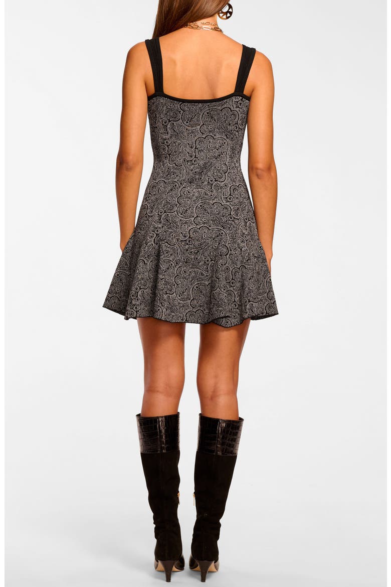 Lidia Metallic Sleeveless Minidress, Alternate, color, PLATINUM JACQUARD