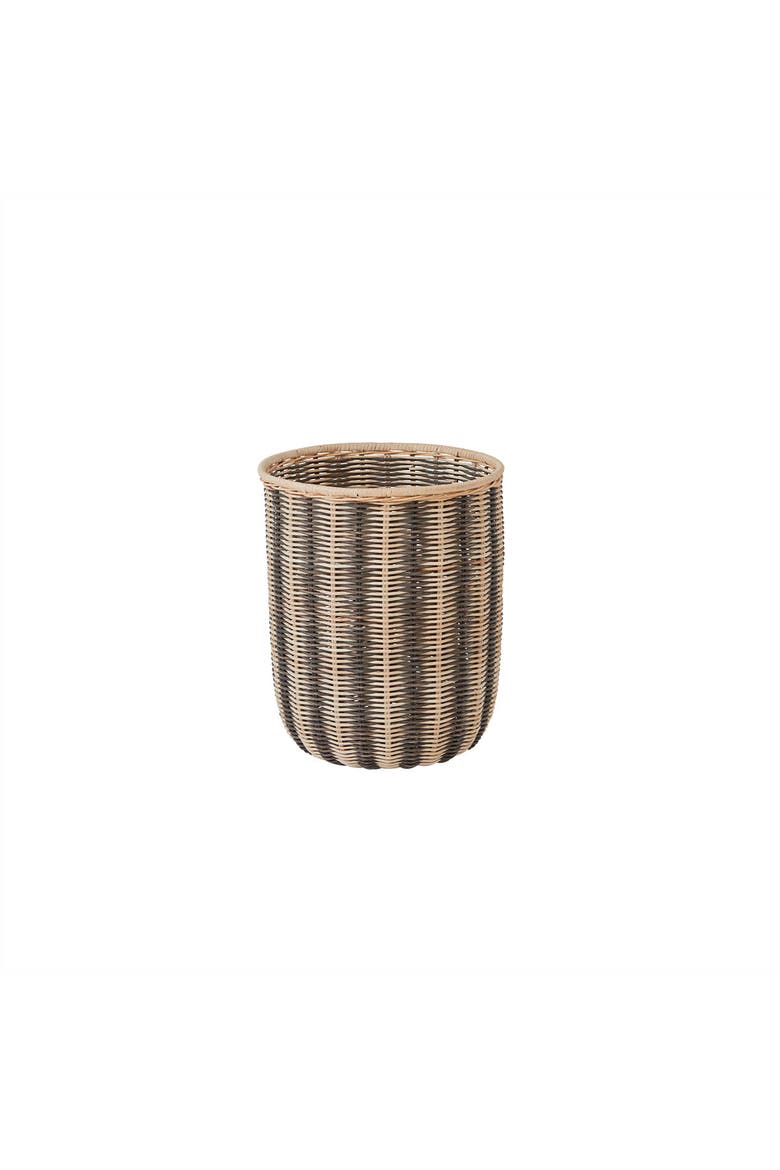 Striped Storage Basket, Main, color, Black/Nature