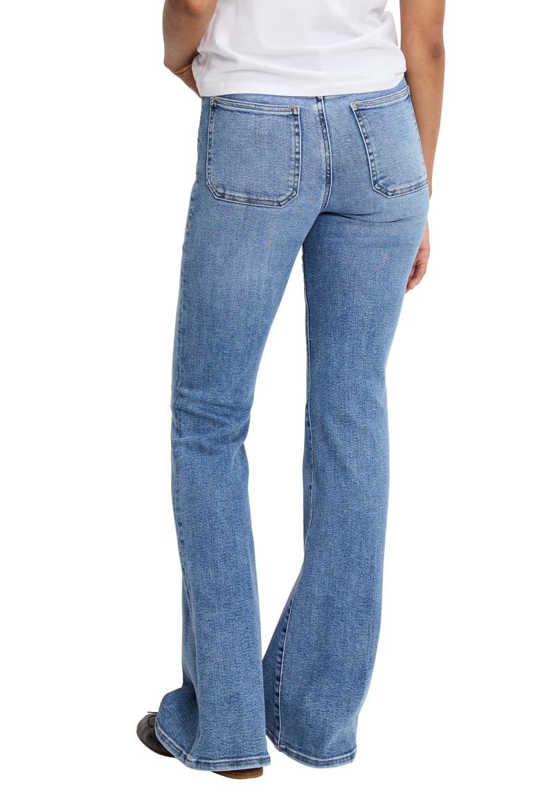 Good Legs Patch Pocket High Waist Flare Jeans, Alternate, color, INDIGO1149