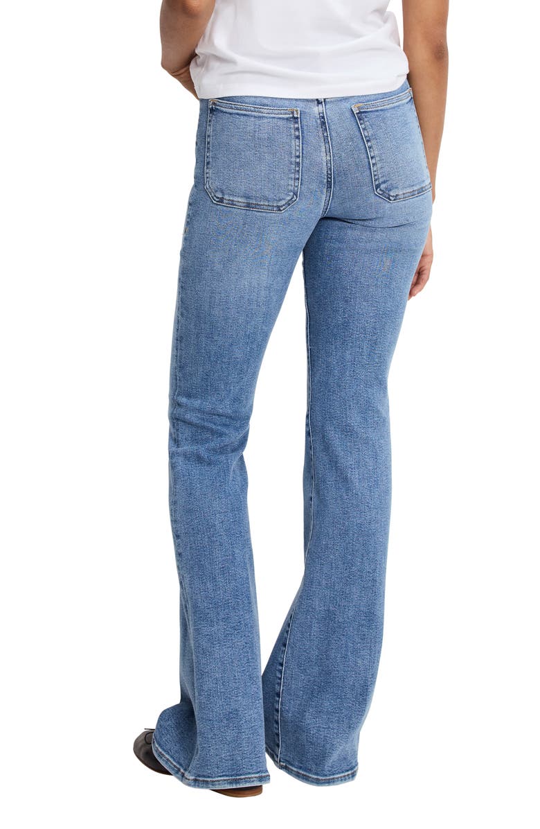 Good American Good Legs Patch Pocket High Waist Flare Jeans, Alternate, color, Indigo1149