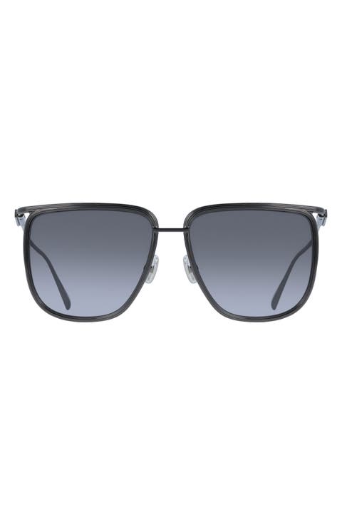 58mm Gradient Modified Rectangular Sunglasses
