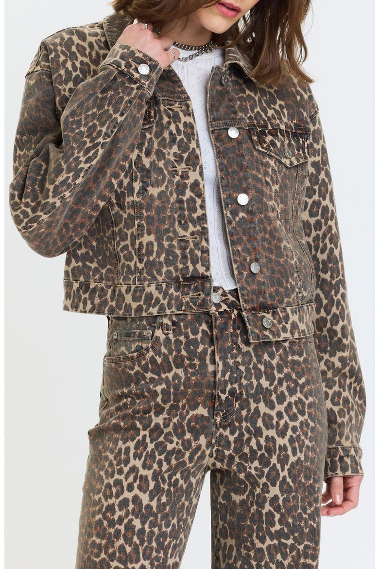 Del Mar Spotted Crop Denim Jacket, Main, color, COOL CAT