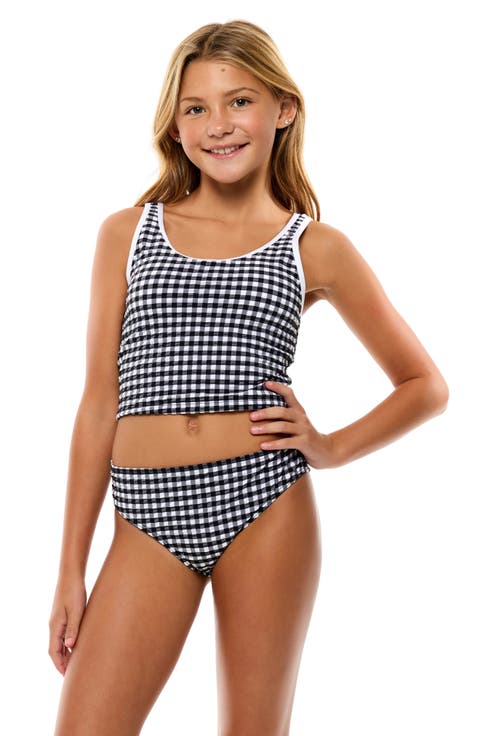 Kids' Gingham Seersucker Two-Piece Swimsuit (Big Kid)