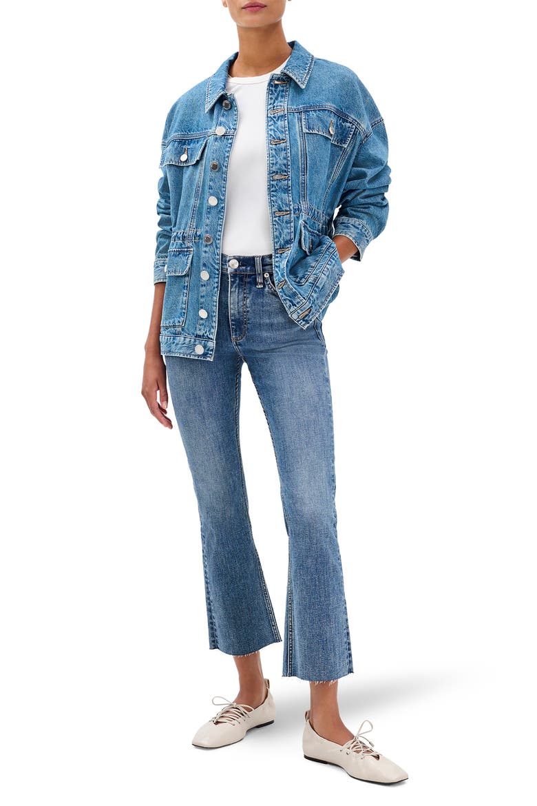 Flexi Peyton Raw Hem Mid Rise Ankle Bootcut Jeans, Alternate, color, WOODSTOCK