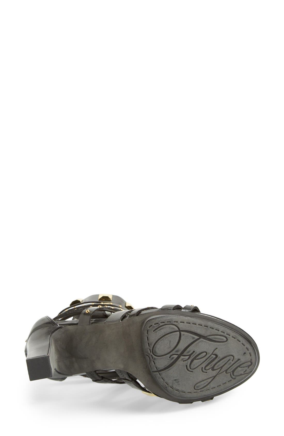 'Bonnie' Studded Strappy Sandal, Alternate, color, BLACK
