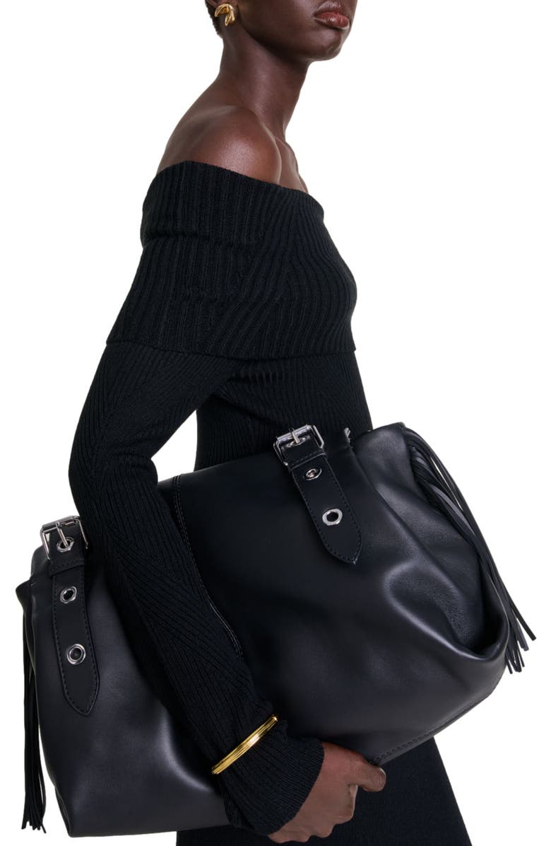 maje Knit maxi dress, Alternate, color, 