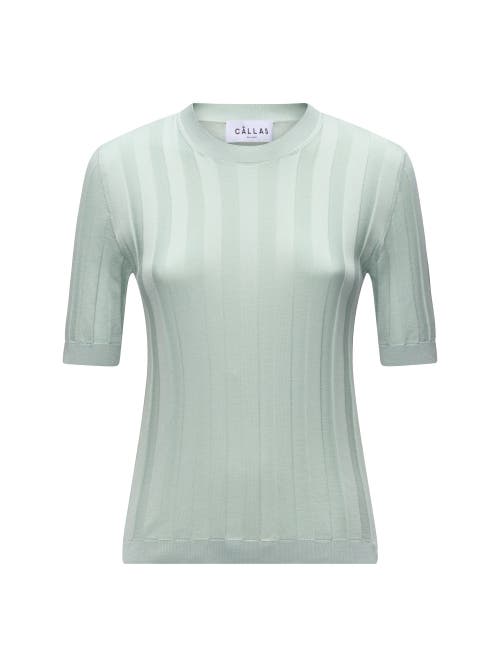 Callas Milano Deeda Crewneck Wide Rib Sweater In Green