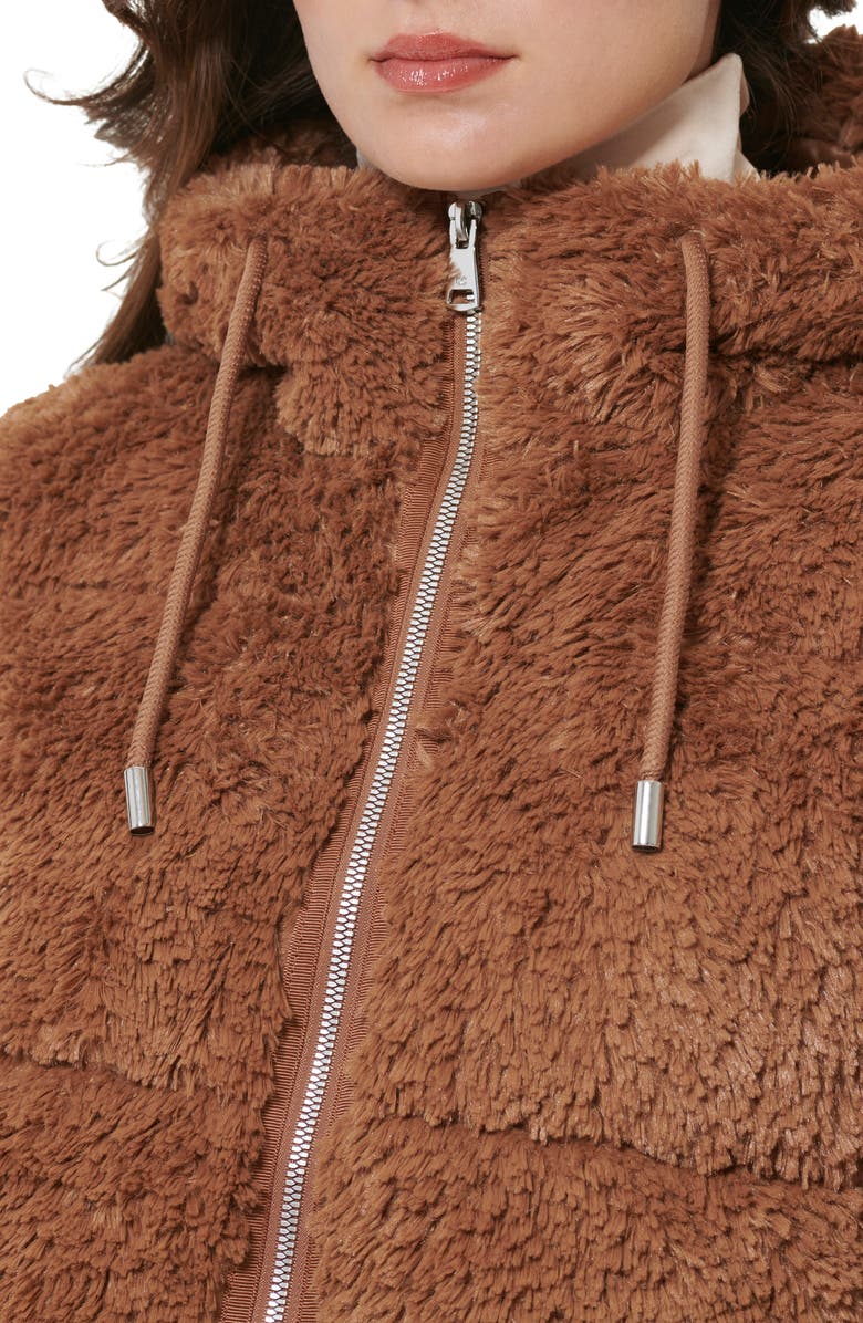 Kenneth Cole New York Monkey Faux Fur Hooded Puffer Jacket, Alternate, color, Camel