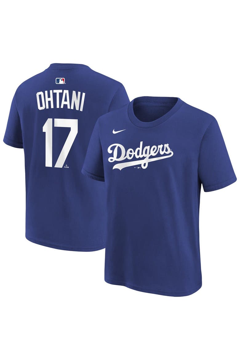 Youth Nike Shohei Ohtani Royal Los Angeles Dodgers Name & Number T-Shirt, Main, color, Royal