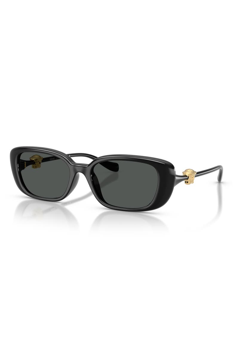 Versace 56mm Pillow Sunglasses, Alternate, color, Black / Dark Grey