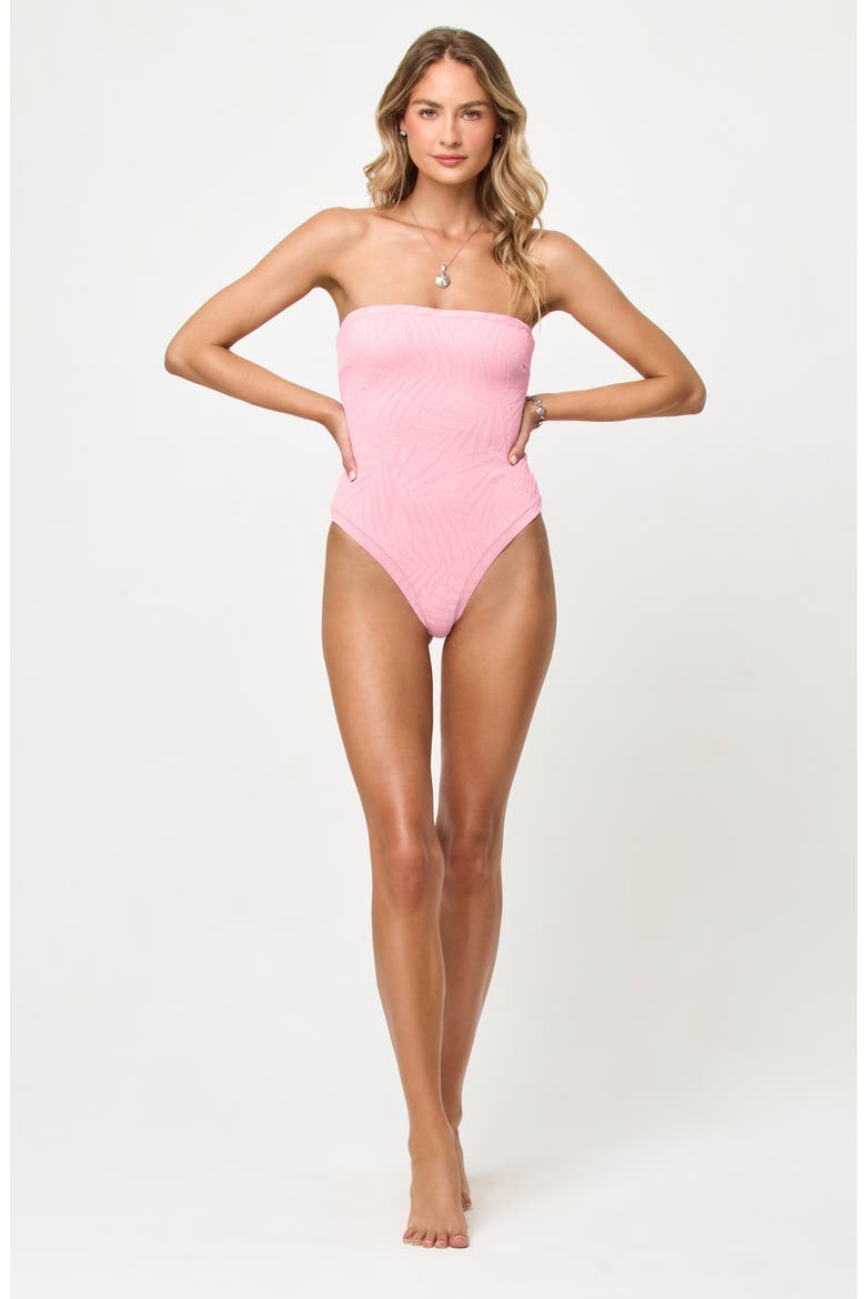 La Femme One-Piece Swimsuit, Alternate, color, PINK SUGAR
