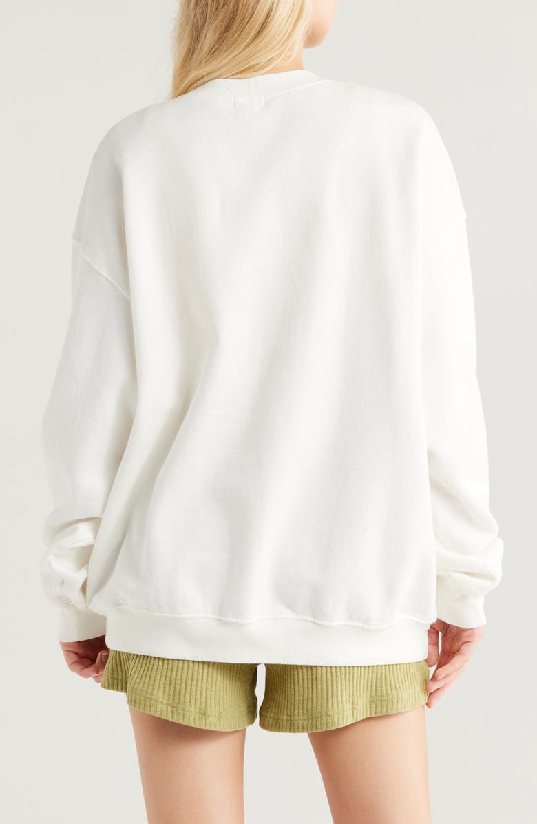 Billabong Oversize Ride in Crew Fleece Sweatshirt, Alternate, color, Stencil Wash