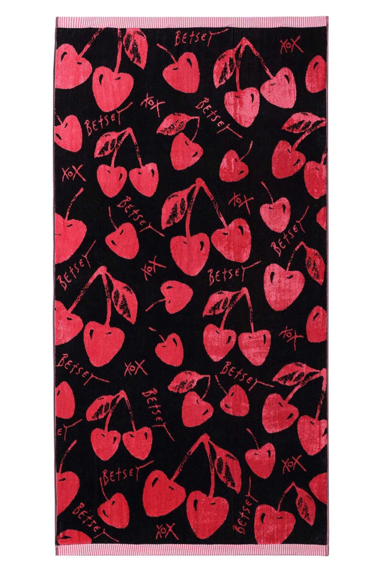 Cherry Love Beach Towel, Main, color, MEDIUM / DARK PINK