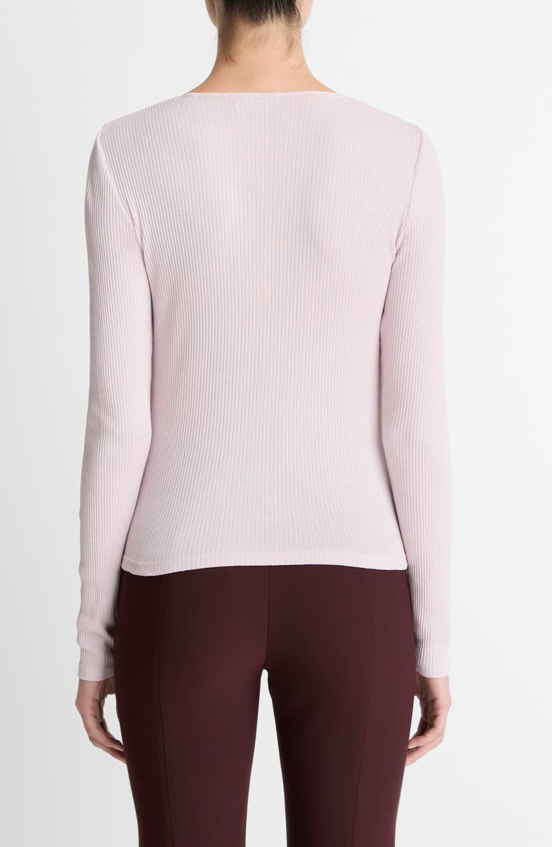 Vince Rib Pima Cotton Long Sleeve Crewneck T-Shirt, Alternate, color, Iris Quartz
