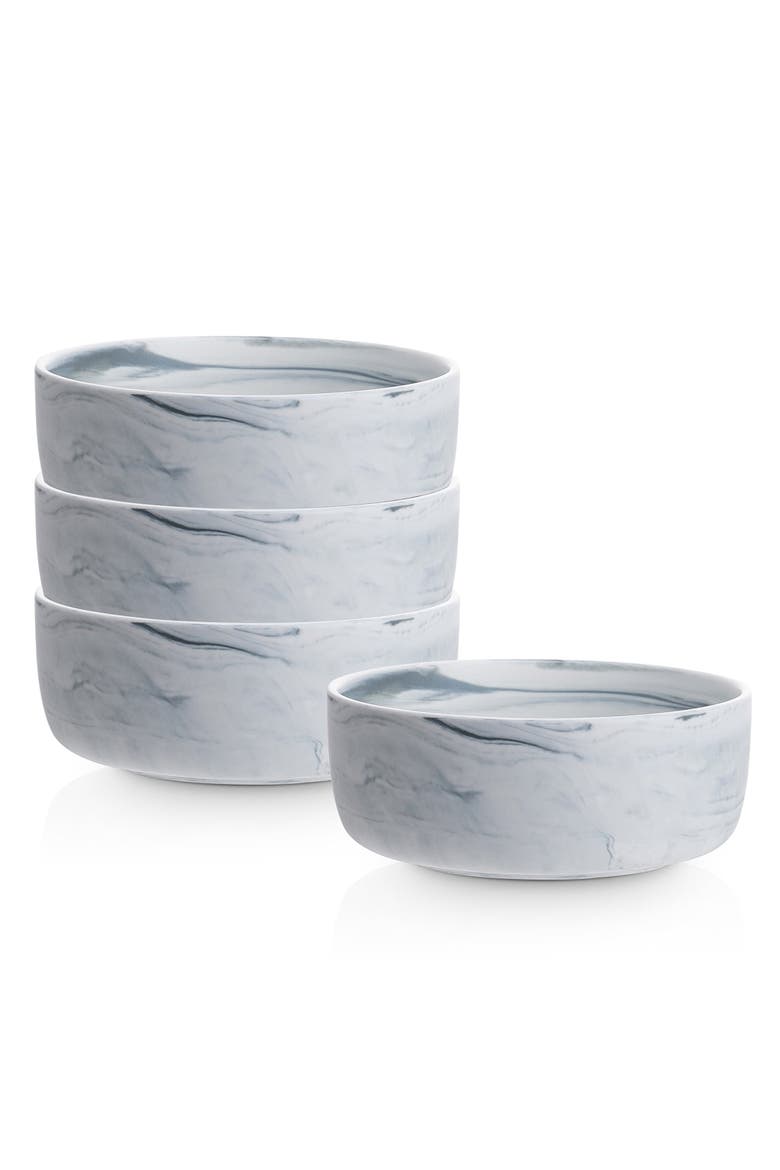 Brighton Porcelain 4-Piece Bowl Set, Alternate, color, Gray