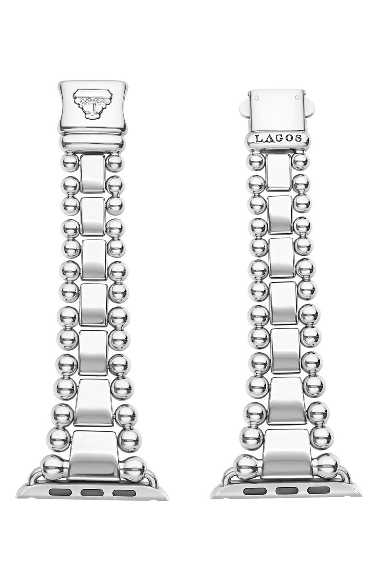 LAGOS Smart Caviar Stainless Steel Apple Watch<sup>®</sup> Watchband, Main, color, Silver
