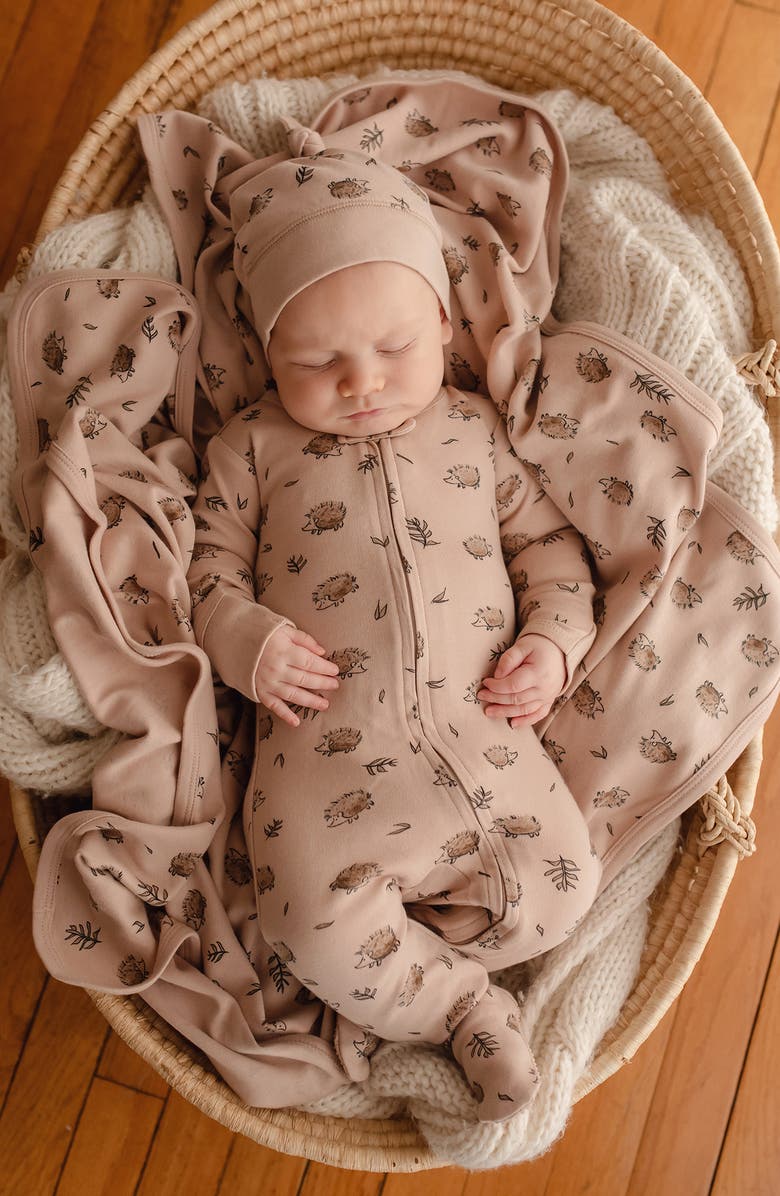 L'ovedbaby Organic Cotton Two-Way Zip Footie, Alternate, color, Prickles