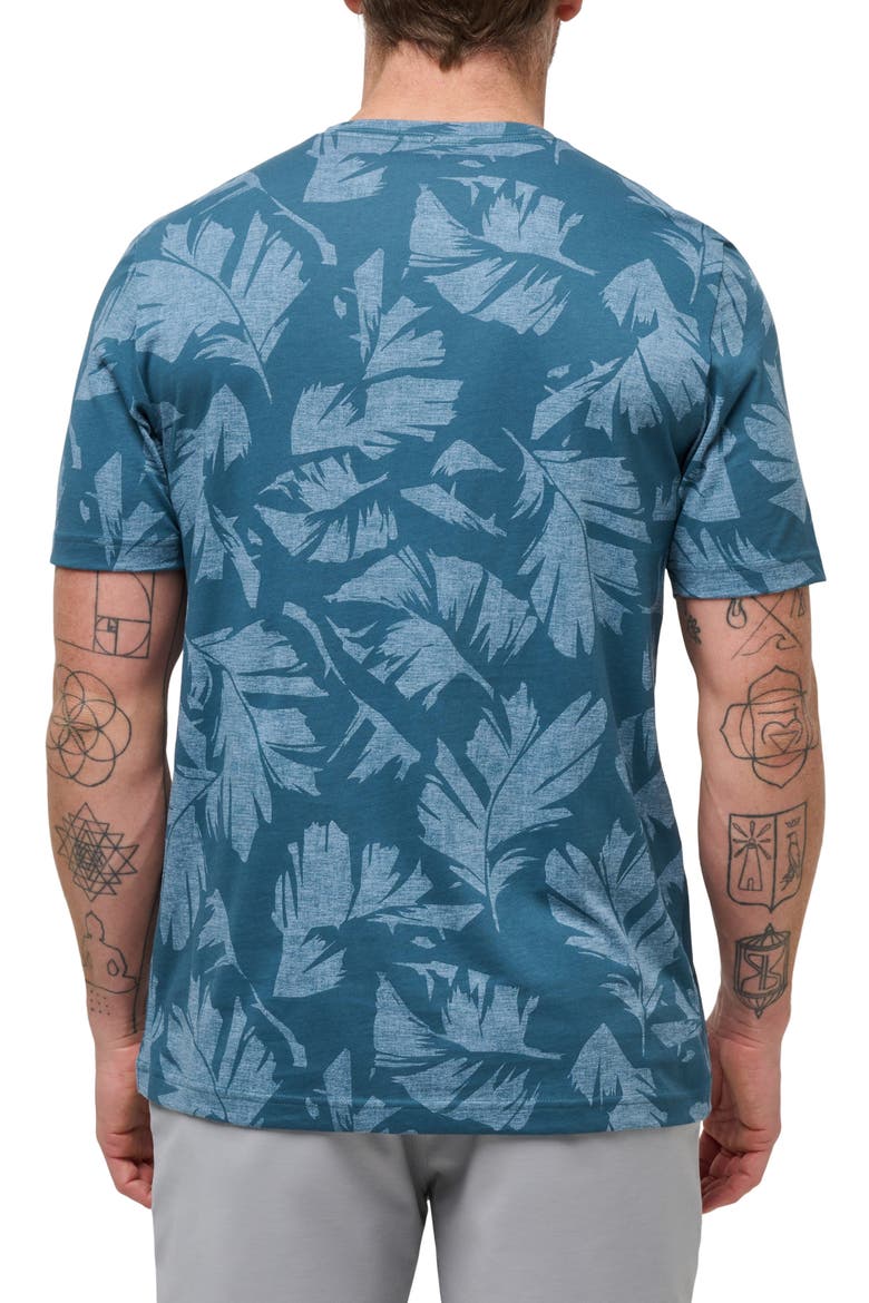 Travel Tip Leaf Print T-Shirt, Alternate, color, LIGHT TEAL