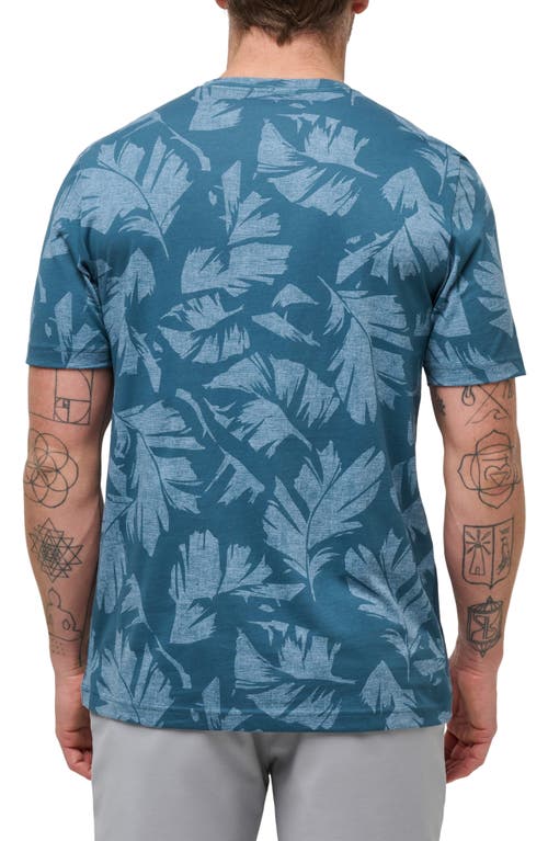 Travismathew Travel Tip Leaf Print T-shirt In Light Teal