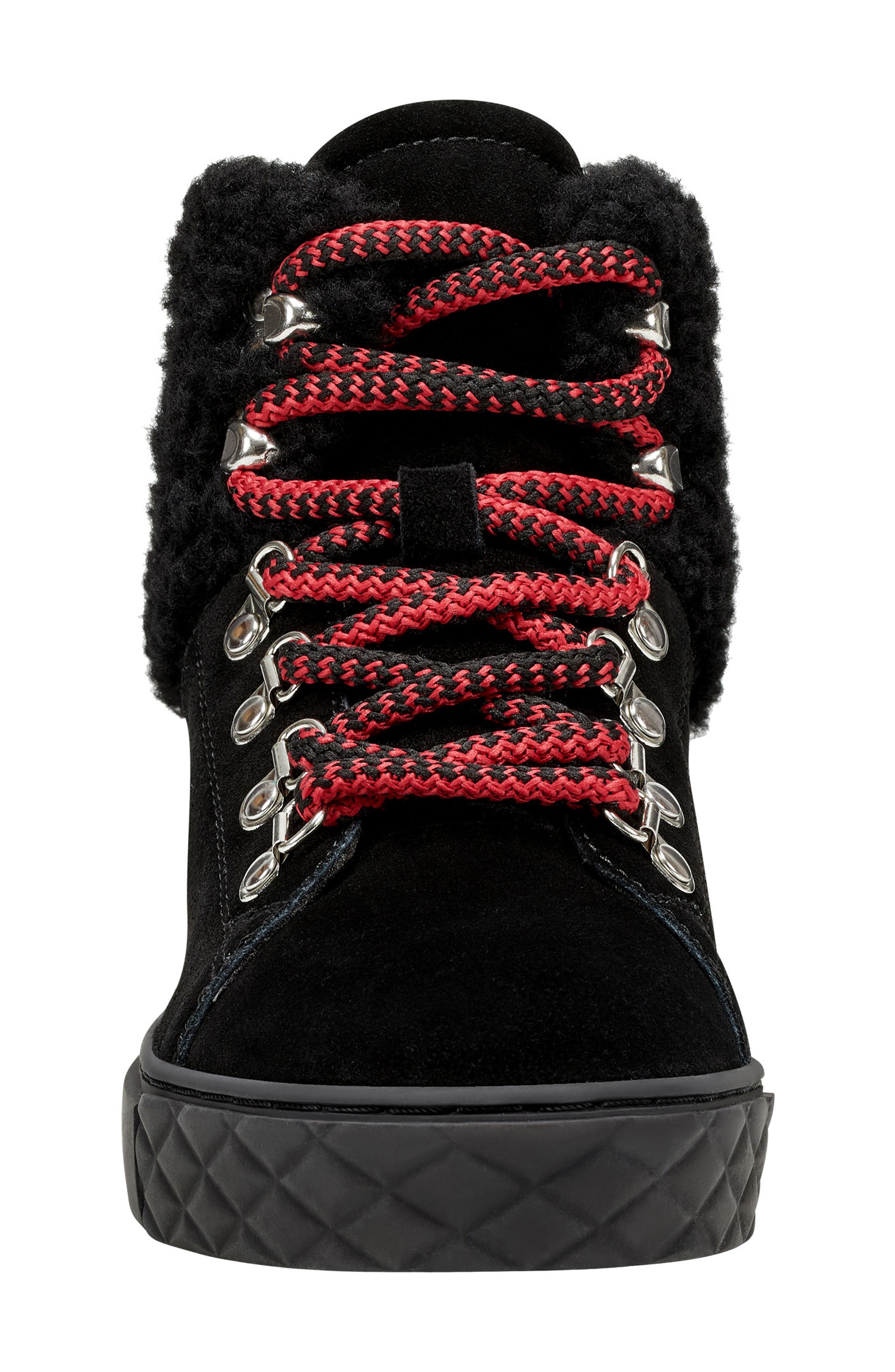 Marc Fisher LTD Davie Water Resistant Lace-Up Sneaker with Faux Fur Trim, Alternate, color, 
