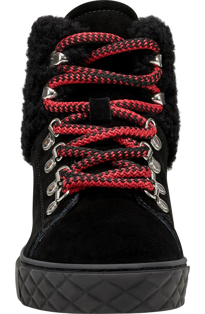 Marc Fisher LTD Davie Water Resistant Lace-Up Sneaker with Faux Fur Trim, Alternate, color,