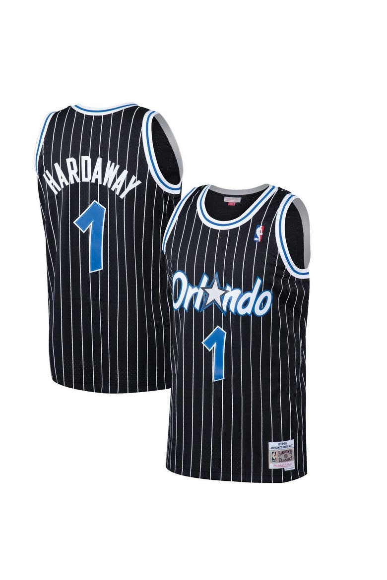 Men's Mitchell & Ness Penny Hardaway Black Orlando Magic Hardwood Classics Swingman Jersey, Alternate, color, Black