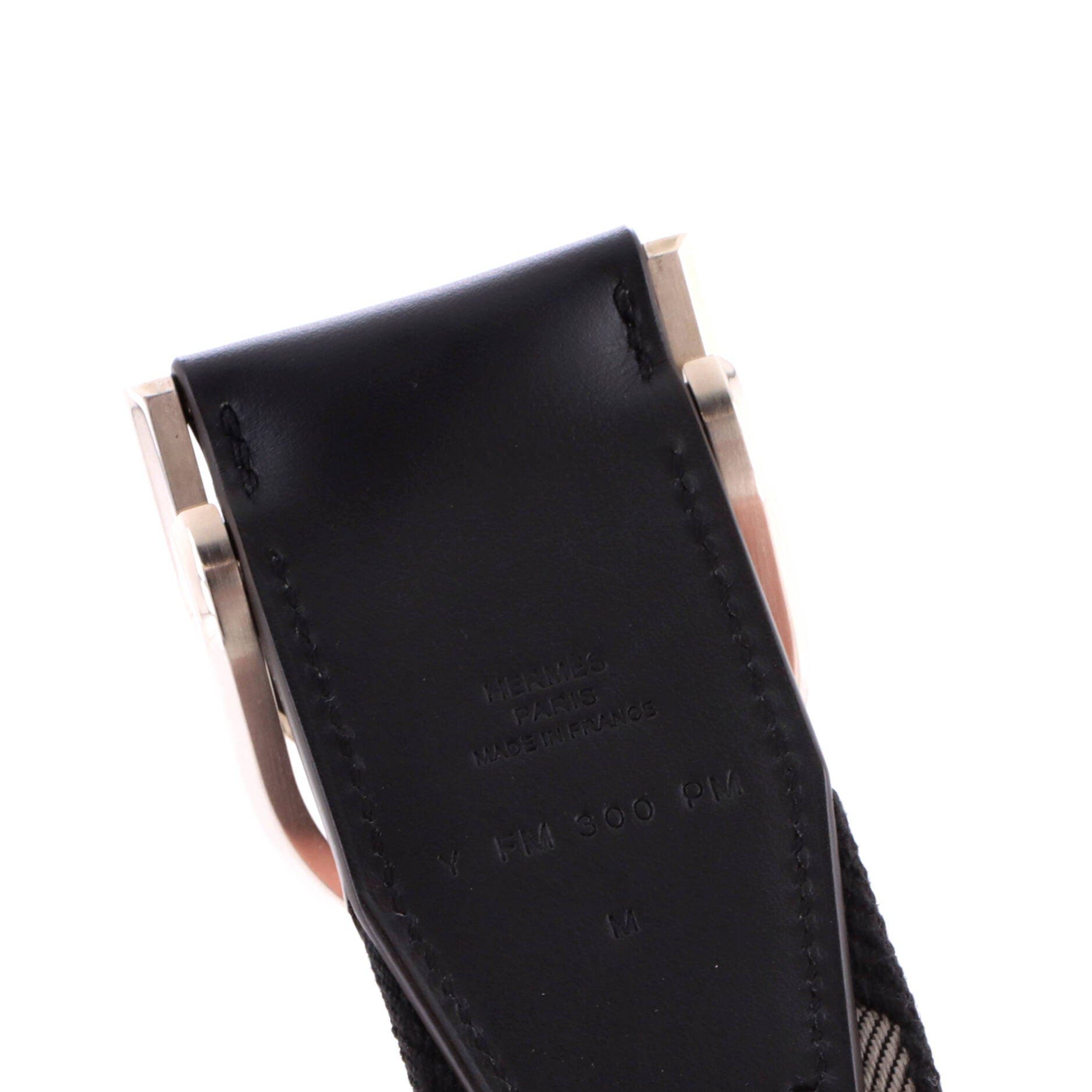 Double D Ring Belt Printed Canvas and Leather, Alternate, color, Grey