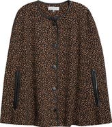 KASPER Leopard Jacquard Cape