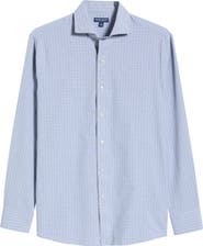 Peter Millar Herb Tailored Fit Check Performance Poplin Button-Down Shirt
