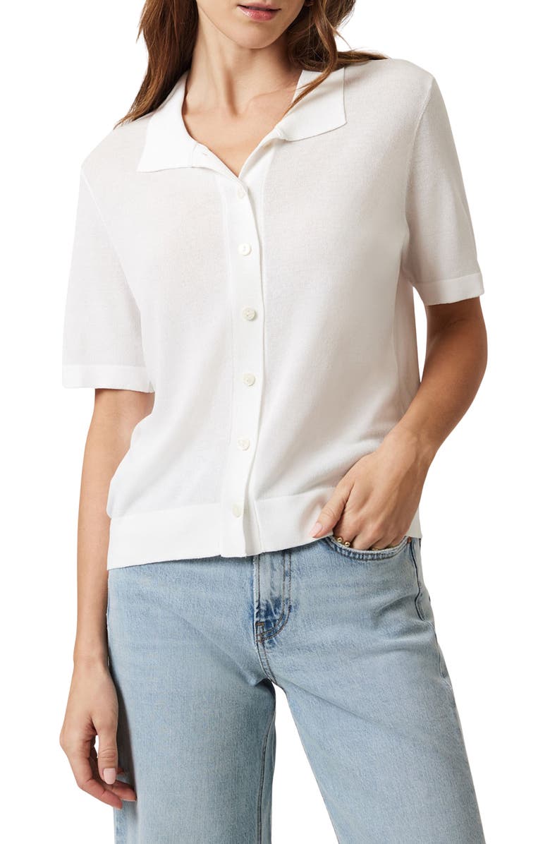 Mavi Jeans Button-Up Polo Sweater, Main, color, Antique White