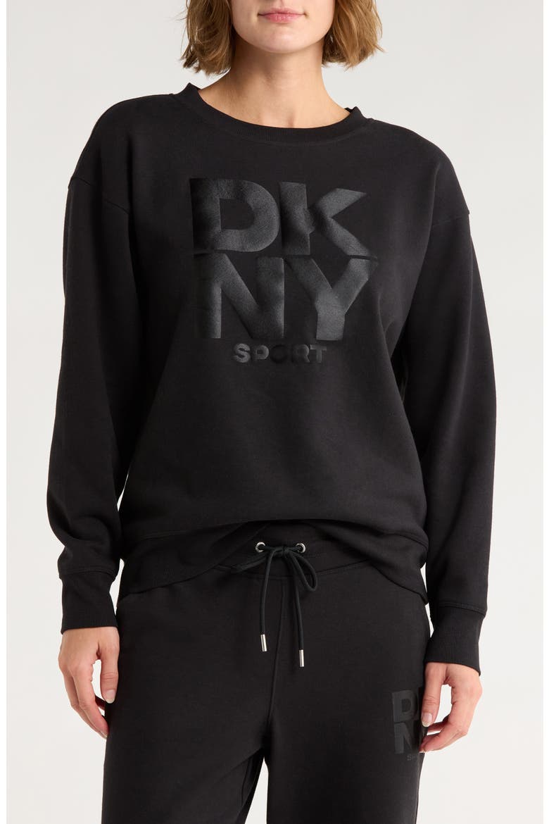 Stacked Logo Sweatshirt, Main, color, BLACK