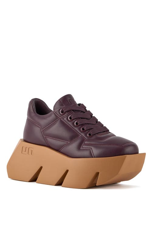 United Nude Bull Puffy Sneaker In Burgundy