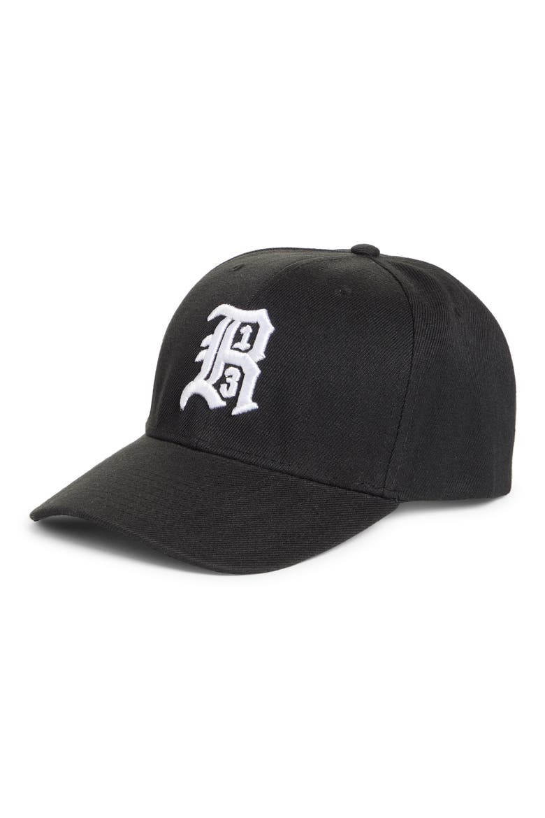 Embroidered Logo Baseball Cap, Main, color, BLACK