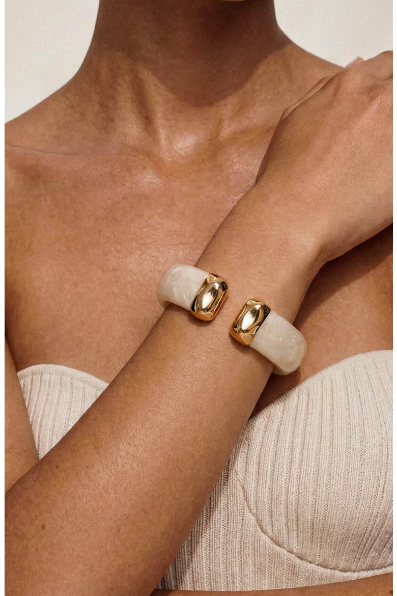 Carved Relic Cuff Bracelet, Alternate, color, BONE